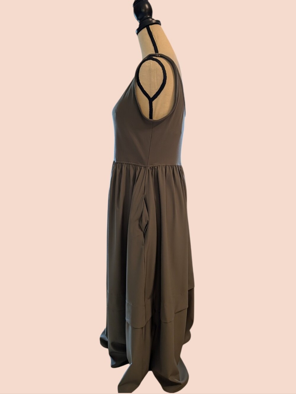 Serra Sleeveless Maxi Dress in Olive Green - Picture 2 of 8